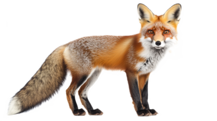 Red Fox Standing on White
