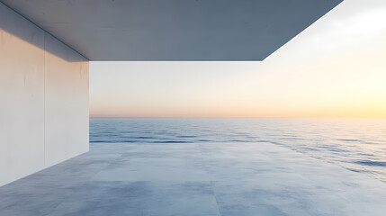 Simple sea view interior architecture