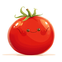 cartoon character clipart drawing of a tomato on an isolated white background
