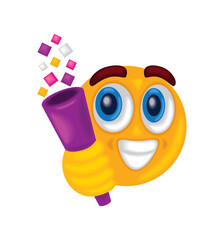 birthday emoji with confetti