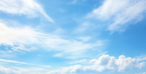 Fototapeta premium Serene Ocean Scene with Clear Blue Waters and Bright Sun, Reflecting Light with White Clouds in the Sky