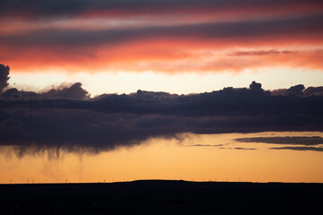 Sunset with reflection like water in Wyoming 