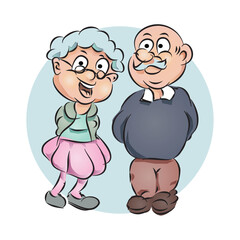 Grandparents Cartoon Character Vector Illustration