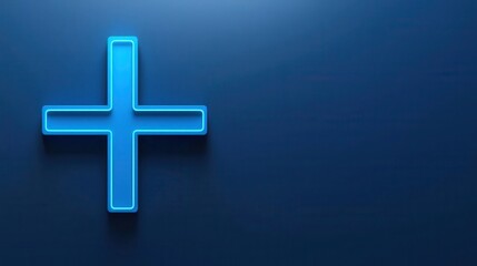 Obraz premium Clean blue lines forming a medical cross, minimalist healthcare symbol