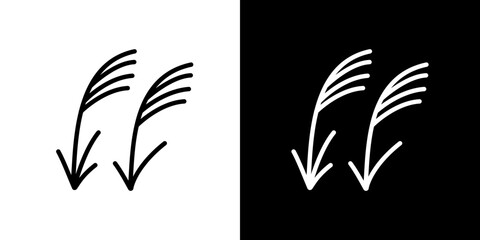 シンプルな線画のススキのベクターアイコン