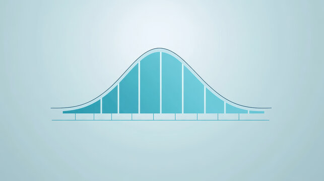 Illustration of a normal distribution curve Simplified illustration of a normal distribution curve, commonly used in statistics to represent data distribution