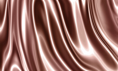 Liquid bronze silk texture background design with smooth waves.