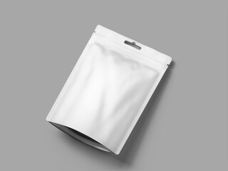 3D Render Of Pouch Packaging Mockup in Flat Lay Setting