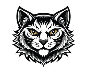 tiger head vector, white background