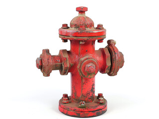 Fototapeta premium Vintage Red Fire Hydrant on White Background