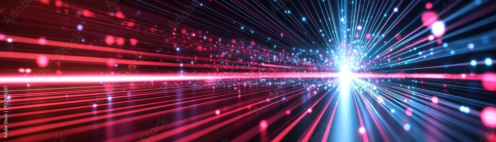 Poster dynamic laser beams radiate in a vibrant dance of colors, creating a mesmerizing visual effect and f