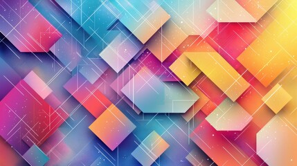 Obraz premium Abstract Geometric Background with Colorful Shapes and Lines