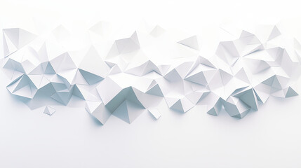 Fototapeta premium Abstract geometric white and gray color background, rough texture, polygon, low poly pattern. 3D illustration. 