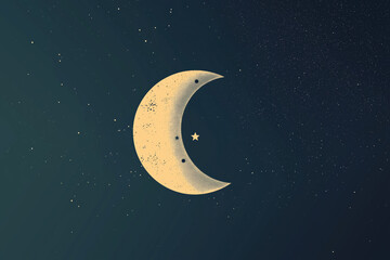 Naklejka premium A star is on the moon