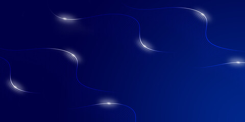 Glowing striped curve on dark blue background. Dynamic concept of technology. modern style and copy space