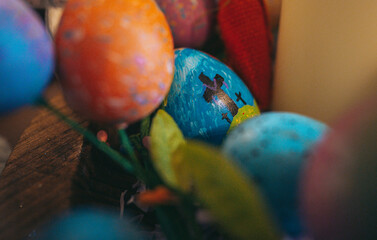 Easter Egg Assortment with a Cross