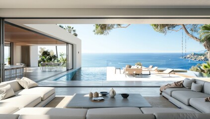 Fototapeta premium Luxury Villa with Ocean View