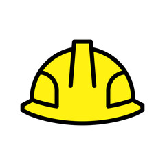 Construction helmet or safety helmet icon
