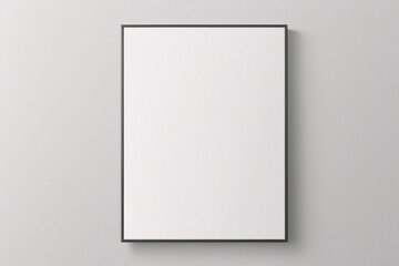 Maqueta de marco de p&oacute;ster de imagen de madera m&iacute;nima sobre papel tapiz blanco	