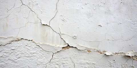 Obraz premium Cracked White Wall Texture, Abstract, Background, Wall, Concrete, Cracked Wall Texture,
