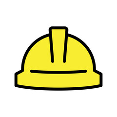 Construction helmet or safety helmet icon