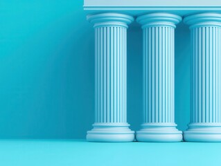 Obraz premium Pillars made of stock data holding up a building, foundation of investment, 3D illustration
