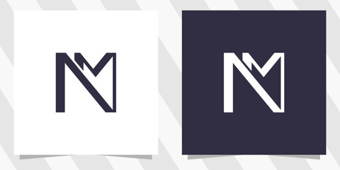 letter nm mn logo design vector