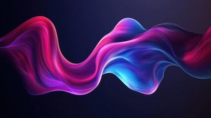 Obraz premium Abstract Neon Wave Background Purple Pink Blue Lines D