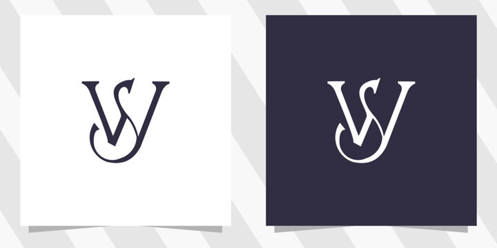 letter ws sw logo design vector