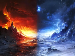 Fototapeta premium sunset over the ocean