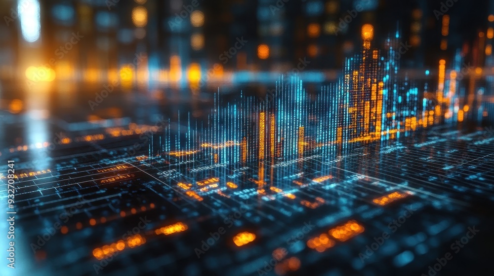 Aufkleber abstract digital data visualization futuristic technology background