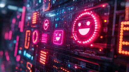 Obraz premium Neon Smiley Server.