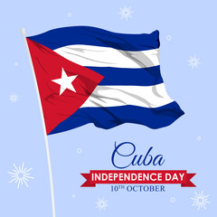 Vector illustration of Cuba Independence Day social media feed template
