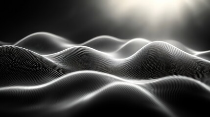 Abstract Wavy Pattern with White Lines and Light Effect