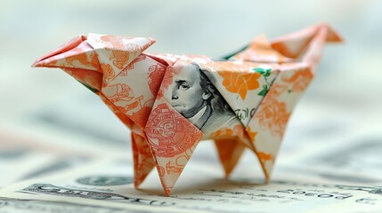 Money Origami Bull.