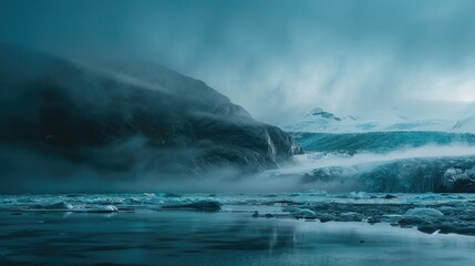 Obraz premium Light and fog create a mystical scene.