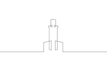 Continuous one line drawing house logo minimal. Construction. Building structure scheme. Home silhouette. Architecture. One continuous line isolated minimal illustration.