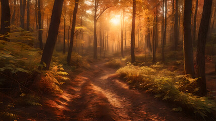 Fototapeta premium The Warm Glow of Autumn Dusk