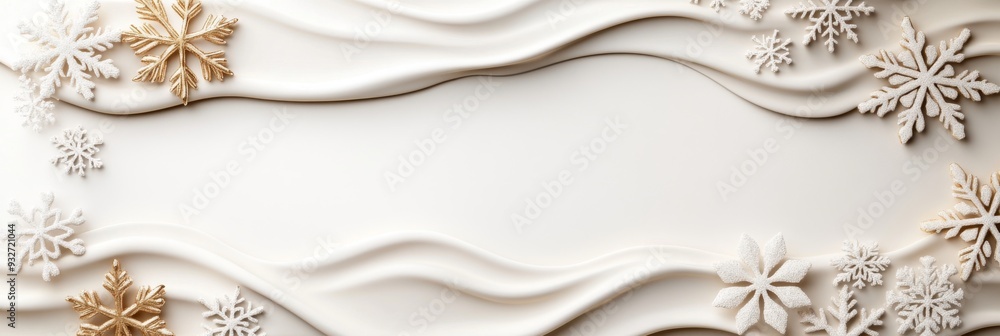 Poster ethereal frost motion - minimalistic seamless wavy patterns on white background in 3d illustration d