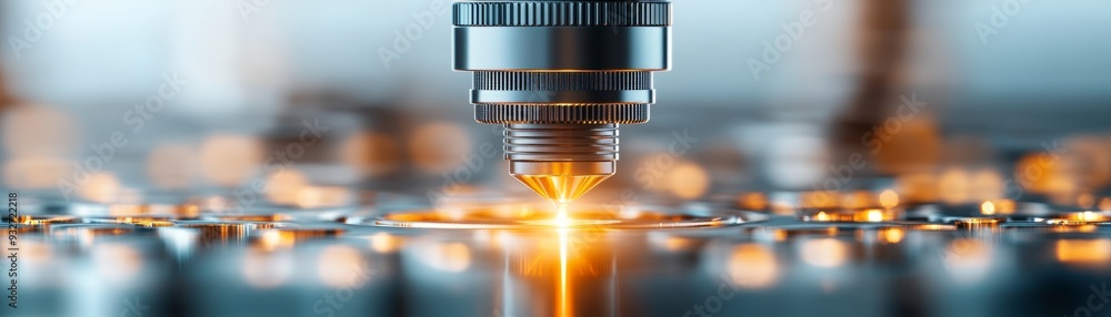 Aufkleber close-up of a machine tool cutting metal with precision, featuring sparks and intricate details in a