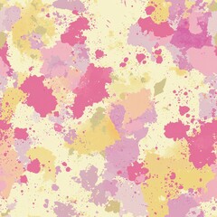 Fototapeta premium Seamless pattern of pastel ombre splatters fading from light yellow to pale pink