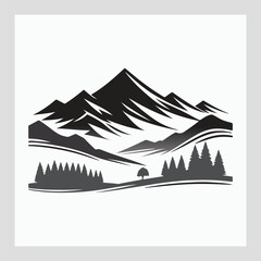 Fototapeta premium Mountain Illustration 