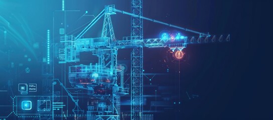 Digital Construction Crane with Holographic Interface