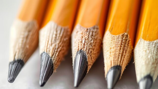 Graphite pencils with various hardness levels on display