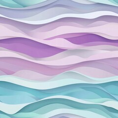 Obraz premium Seamless pattern of pastel ombre waves blending from lavender to pale aqua