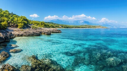 Serene Coastline With Crystal Clear Waters