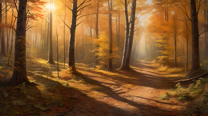 Obraz premium The Golden Hour of Autumn