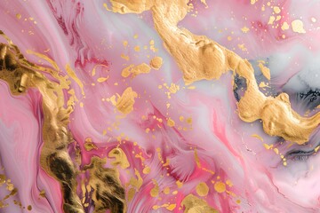 Abstract marble texture with pink and gold color for luxury background illustration, detailed...