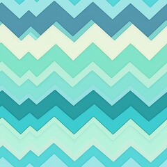 Seamless pattern of pastel ombre zigzags transitioning from baby blue to mint green