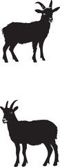 Goat black silhouette set 